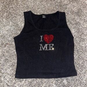 SHEIN black I heart Me tank, size XS